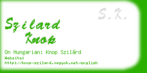szilard knop business card
